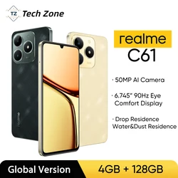 [World Premiere] realme C61 Smartphone 5000mAh Battery 50MP AI Camera 90Hz Display IP54 Dust & Water Resistance