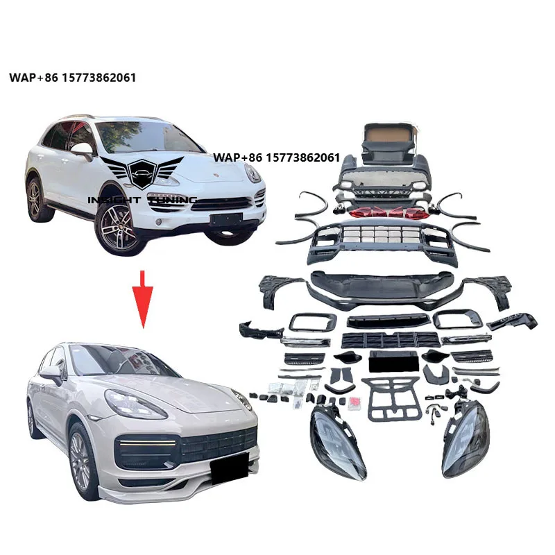 

958.1 Upgrade to 958.2 Rear Kit Tailgate 2018 9Y0 Turbo S Front Facelift Bodykit Car Conversion for Por Cayenne 958 Body Kit