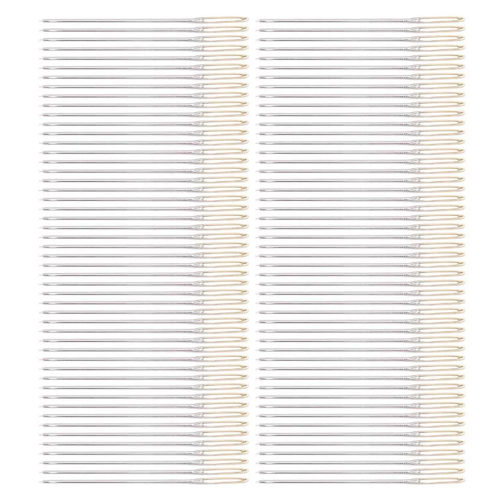 100pcs Metal Material Cross Stitch Needles Large Eye Storage Box Included Embroidery Needles Stitching Needles