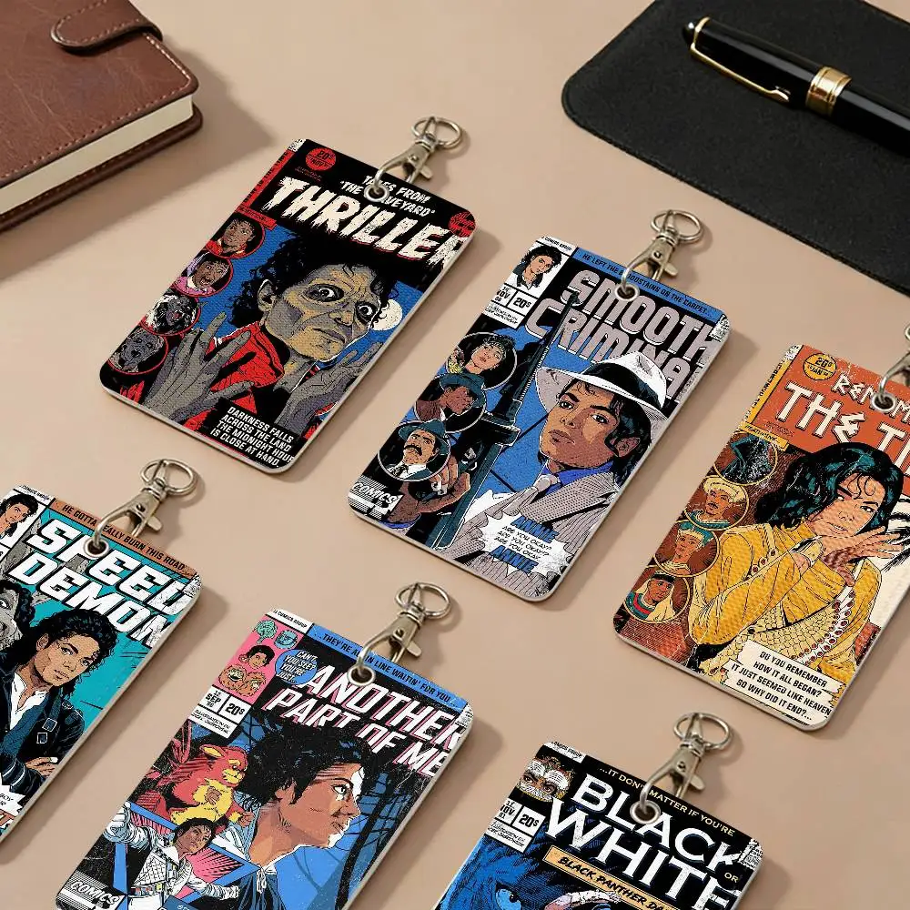 Popular Singer M-Michael Dancer J- Jackson Classics PU Leather Card Holders Anti-lost Protective Cover Cases Cards