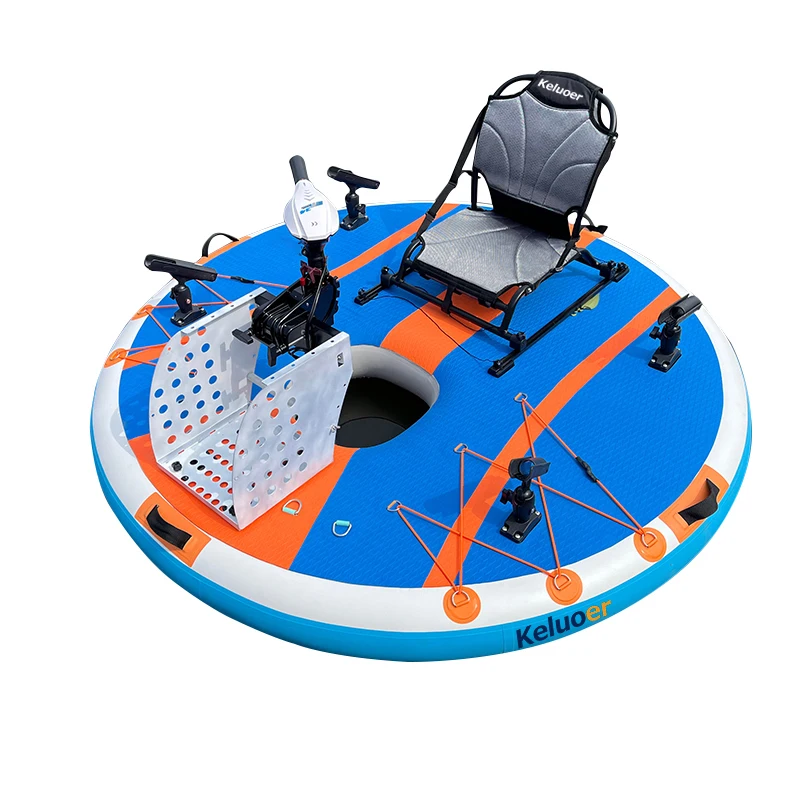 Electric fishing boat water fishing platform electric water inflatable boat round sea luya fishing platform