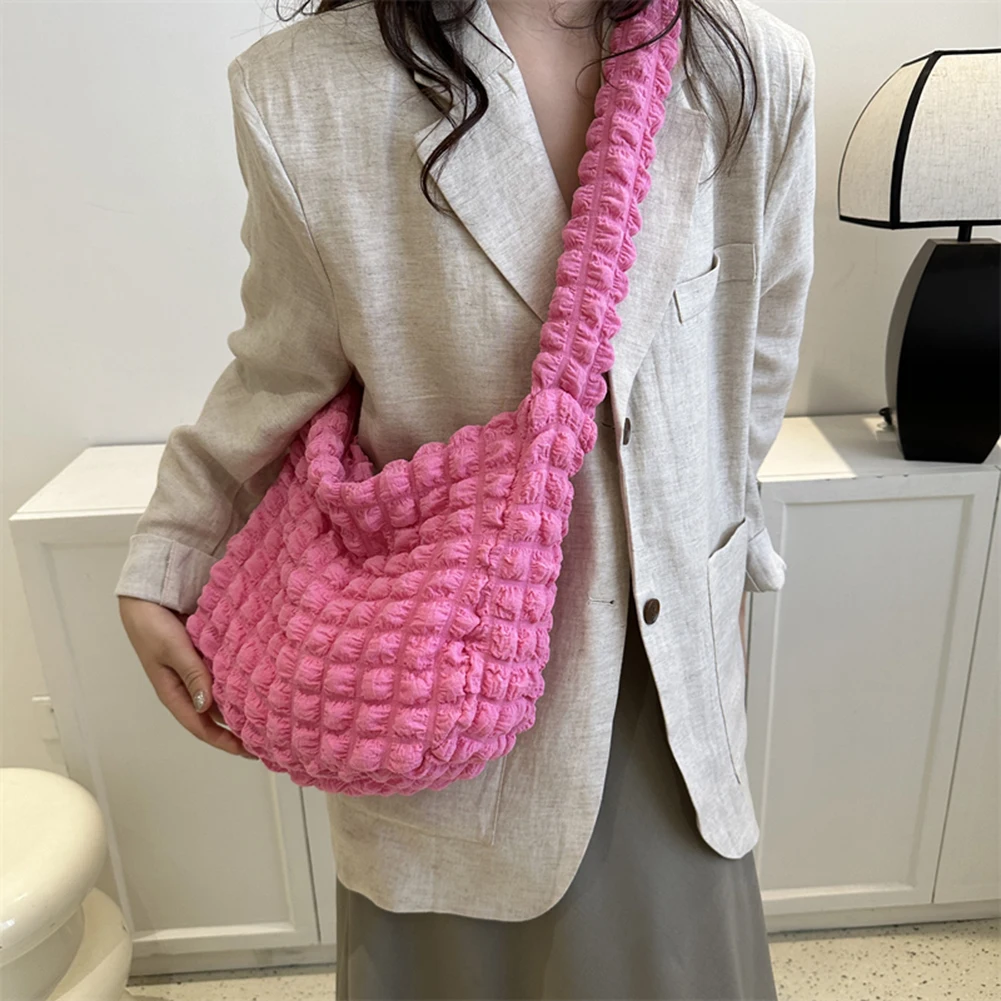 Nylon Shoulder Bag for Women Pleated Bubbles Cloud Bag Quilted Tote Cross Body Bag  Female Handbag Purse Messenger Shopping Bag