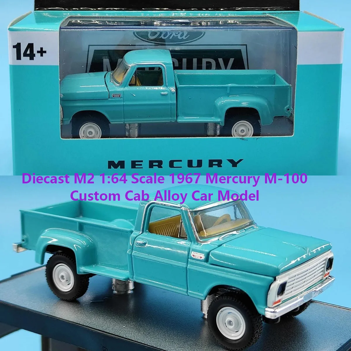 Diecast M2 1:64 Scale 1967 Mercury M-100 Custom Cab Alloy Car Model