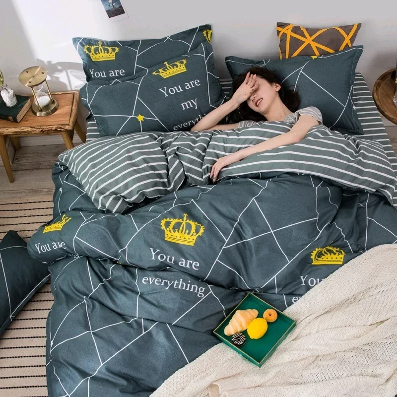 

Breathable and Cozy Bedding Set: Skin-Friendly Duvet Cover, Complete Sheets, and Pillowcases with Stitch Sheet Patterns