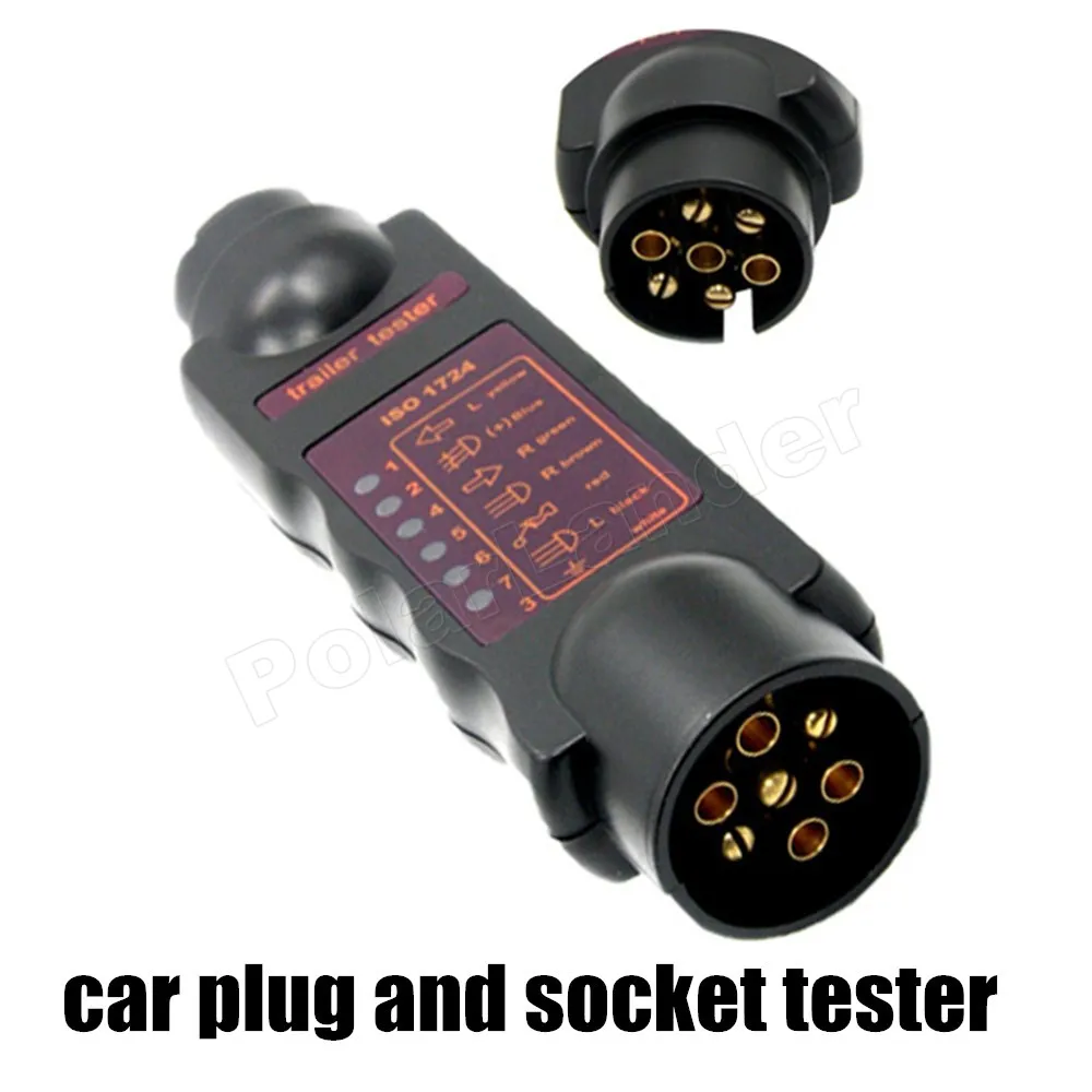 Polarlander  Car Plug and Socket Tester Trailer Tester With 7 LED Indicators Car Diagnostic Tool 12V 7 Pin Car Accessories