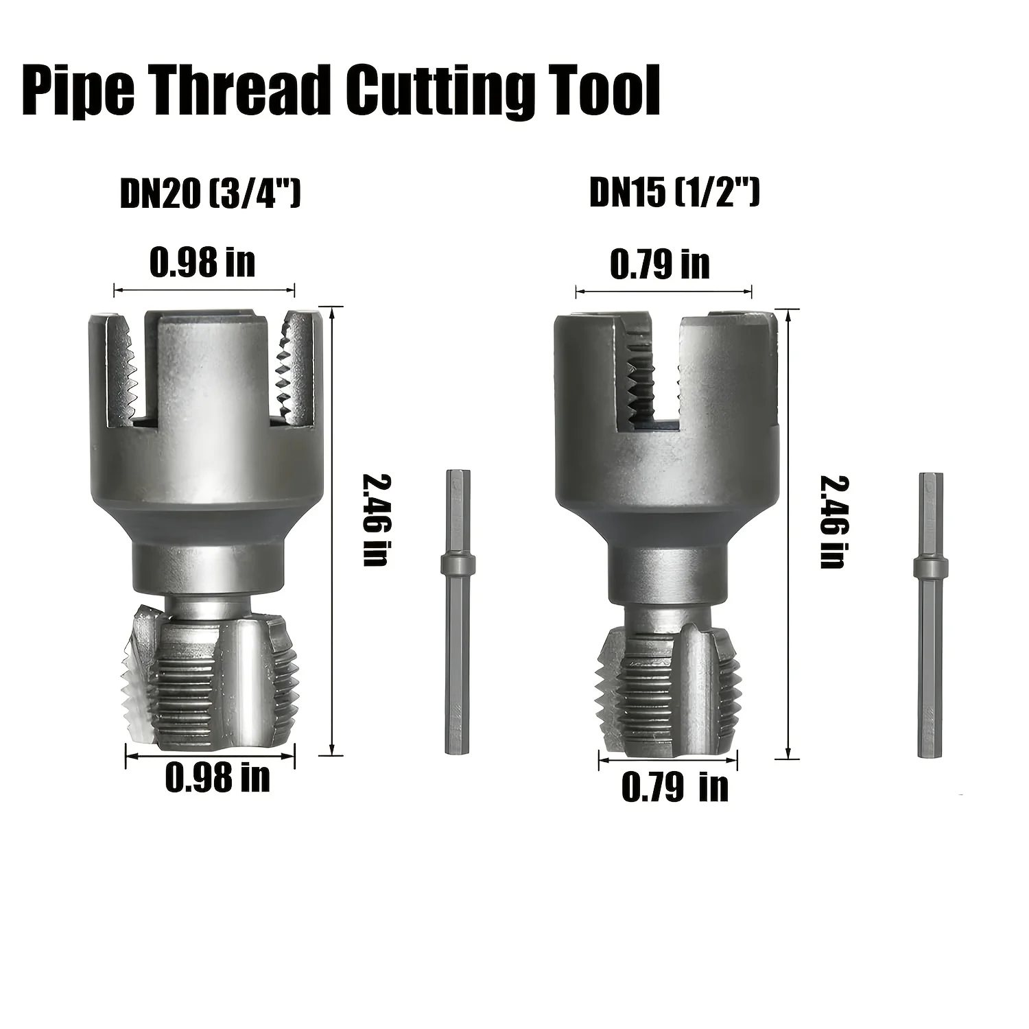 4Pcs PPR Pipe Thread Repair Tool Set DN15 DN20 Internal External Thread Cutter with 20M Sealing Tape for Plumbing