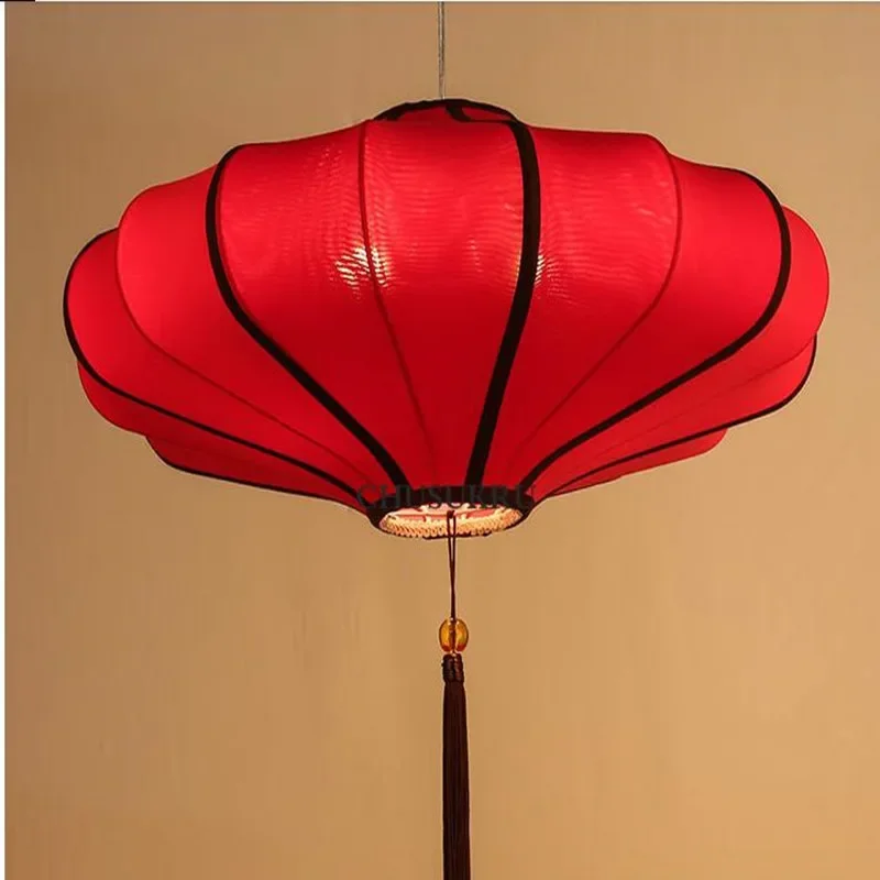 

2022 Chinese chandelier, antique cloth chandelier creative classical modern teahouse lamp Red Lantern