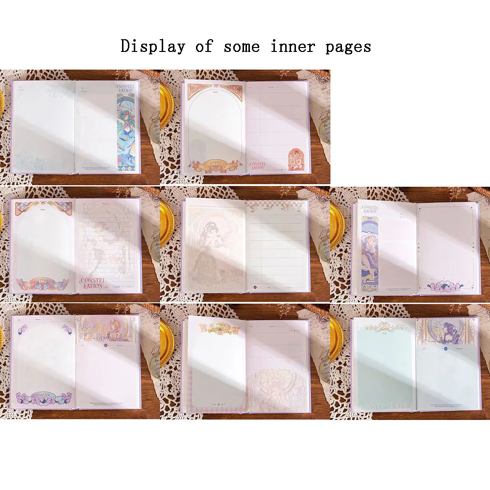 12 Constellations Series Notebook Color Page Pretty Illustration Cute Exquisite Diary Student Hardcover Notepad
