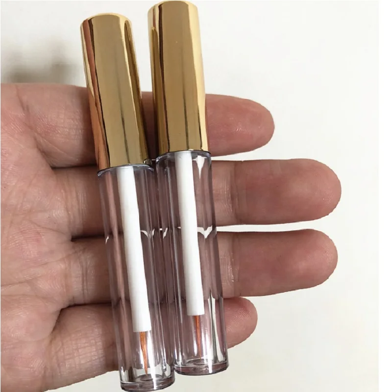 25Pcs Empty 2ml 4ml 5ML Gold Black Lid Eyelash Glue Tubes Eyeliner Vial Liquid Bottle Containers Plastic Eye Liner Sample Tube