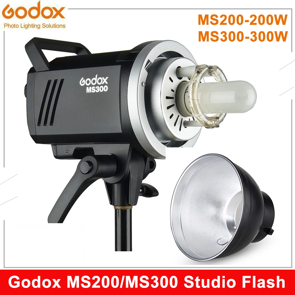 

Godox MS200 200W MS300 300W Studio Flash 2.4G Built-in Wireless Receiver Lightweight Compact Durable Bowens Mount Studio Light