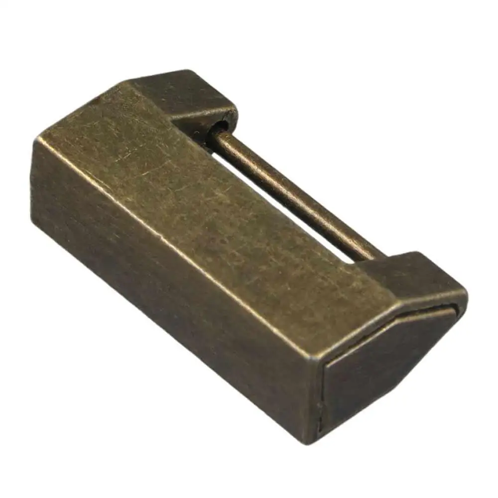 Metal Bronze Mini Decoration for Wooden Box Bolt Household with Key Box Buckle Padlock Door Locks Boxes Lock Drawer Hasp