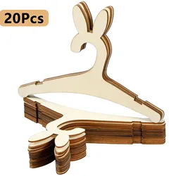 20Pcs Baby Clothes Rack Kids Wooden Hanger Mini Toddler Children Clothes Hanger Cute Bear Drying Hanger for Baby Jacket Skirt