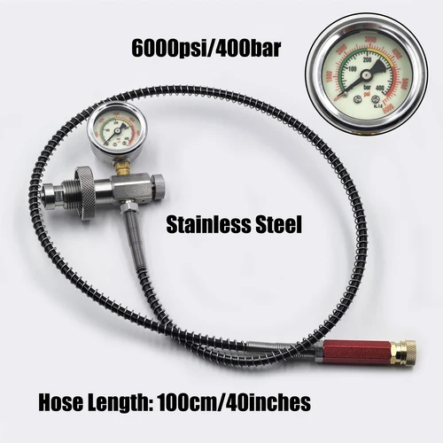 Imagen 2 del producto Estación de llenado DIN para buceo, válvula conector G5/8 con filtro, adaptador de carga, tanque grande a botella pequeña, ajuste rápido