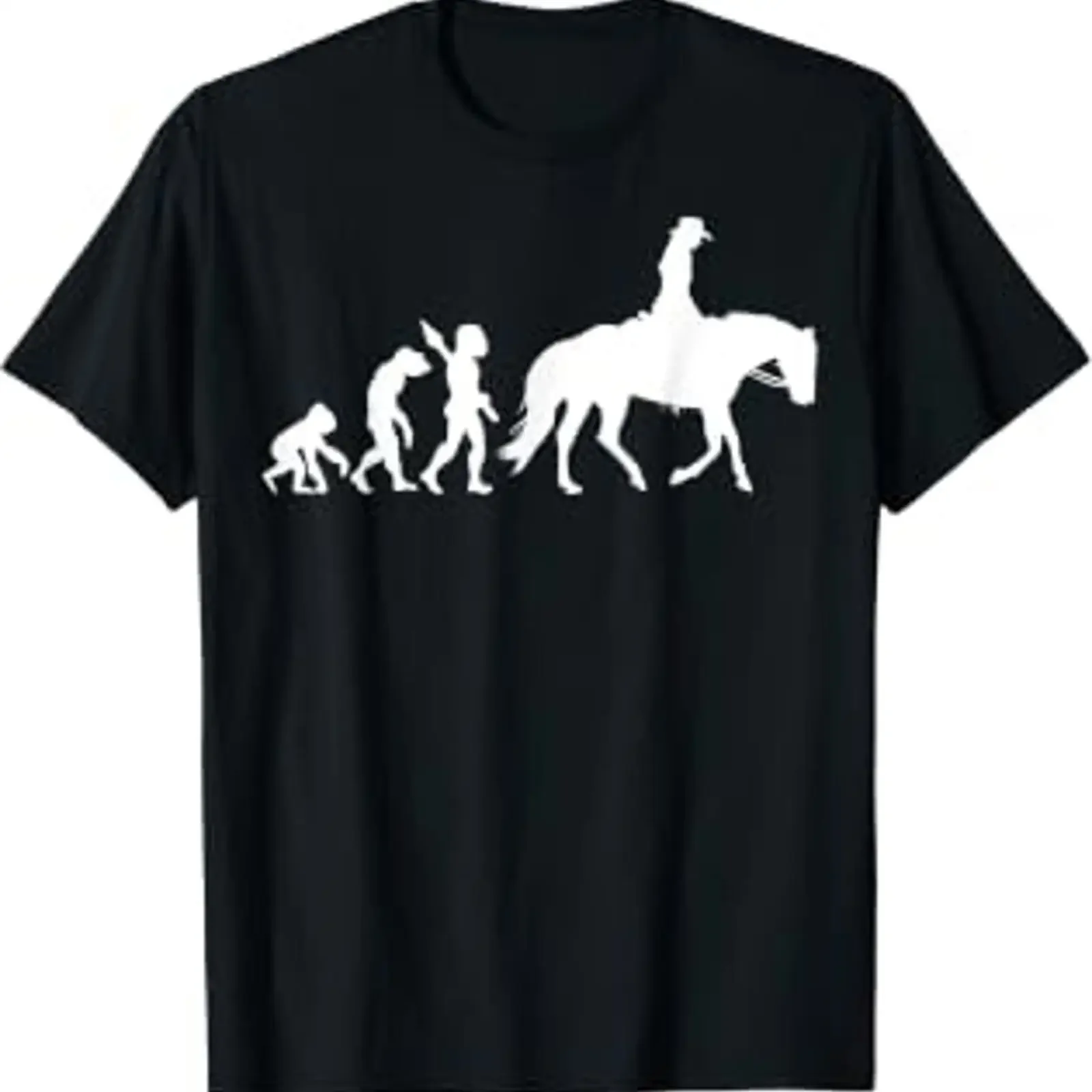 Evolution Equestrian Sport Rider Horse Riding T Shirt Black vintage Washed Casual streetwear Stylish Soft Unisex Slightly