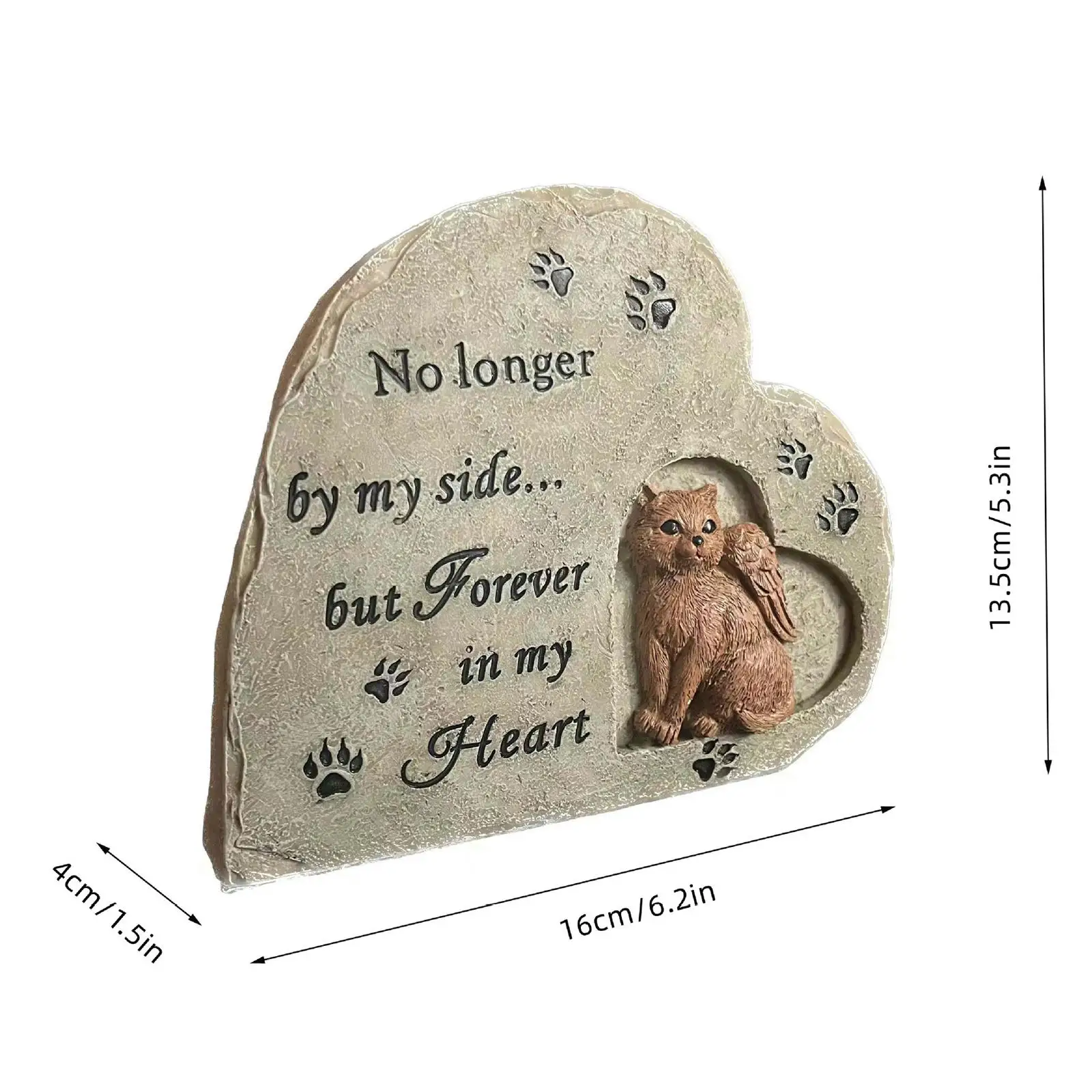 Cat Memorial Stone Weatherproof Decorations Loss of Dog Gift Gravestone Pet Tombstone for Lawn Outdoor Outside Flowerbed Garden - view 3