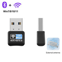 2 IN1 150Mbps Wireless Network Card 2.4GUSB WiFi Adapter Bluetooth USB Adapter Wireless Wlan Receiver for Win 10/11 PC Desktop