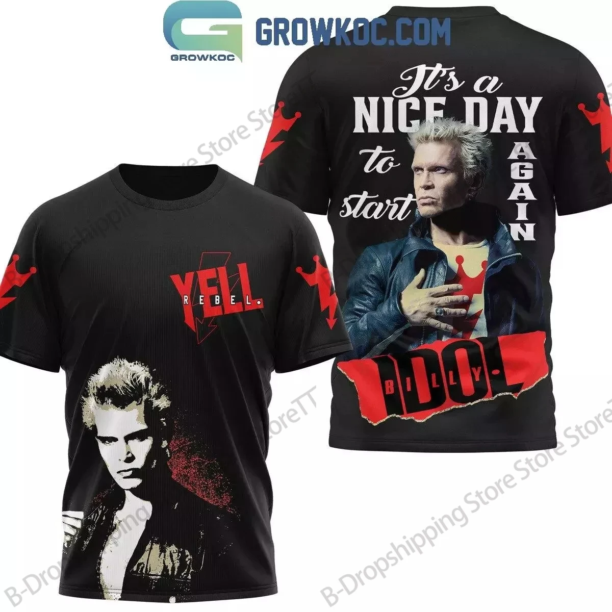 Rock Billy Idol Band Its A Nice Day 3D Full Print Tshirt Men Women Fashion T-shirt Sports T Shirt Summer Short Sleeve Tops Tees