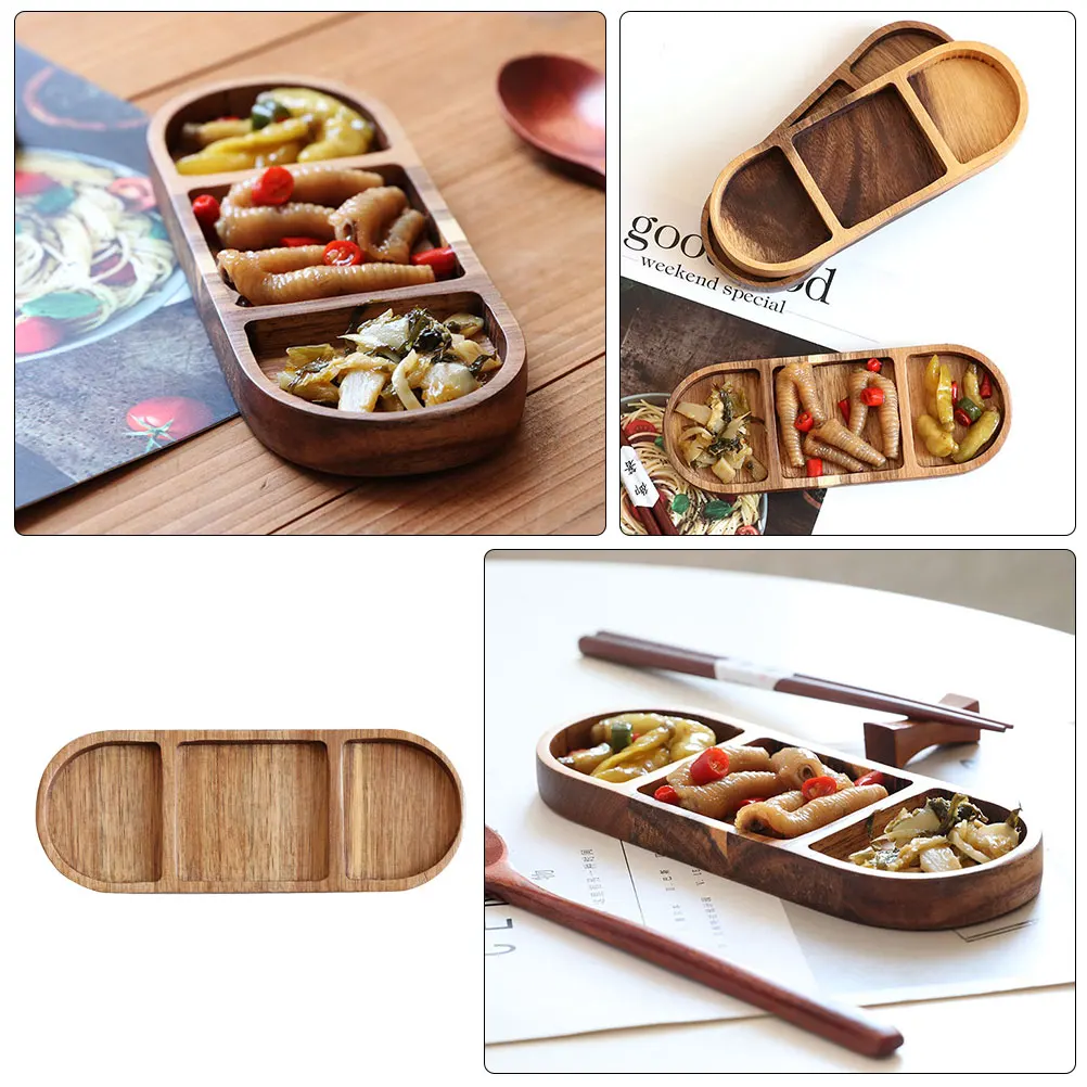 

Wooden Sauce Dishes Creative Design Salad Plates for Fruit Cake Hot Pot BBQ Decor Photo Prop Dinner Parties Kitchen Utensils Set