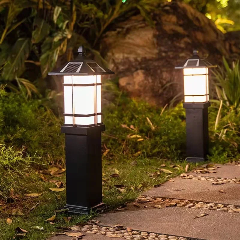 DORIAN Outdoor Solar Gazonlamp LED Licht Klassiek Waterdicht Huis voor Villa Tuindecoratie