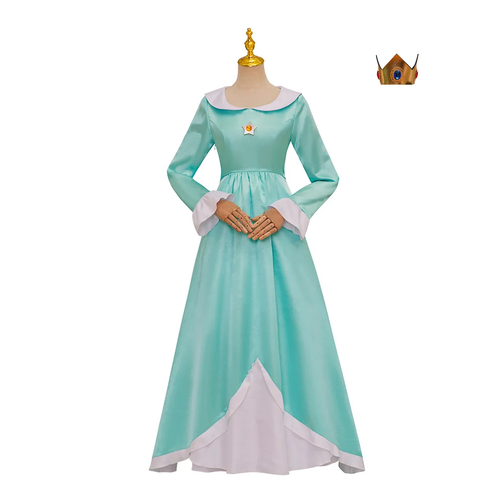 Rosalina Cosplay Costume Blue Dress Princess Disguise Halloween Carnival Party Outfits