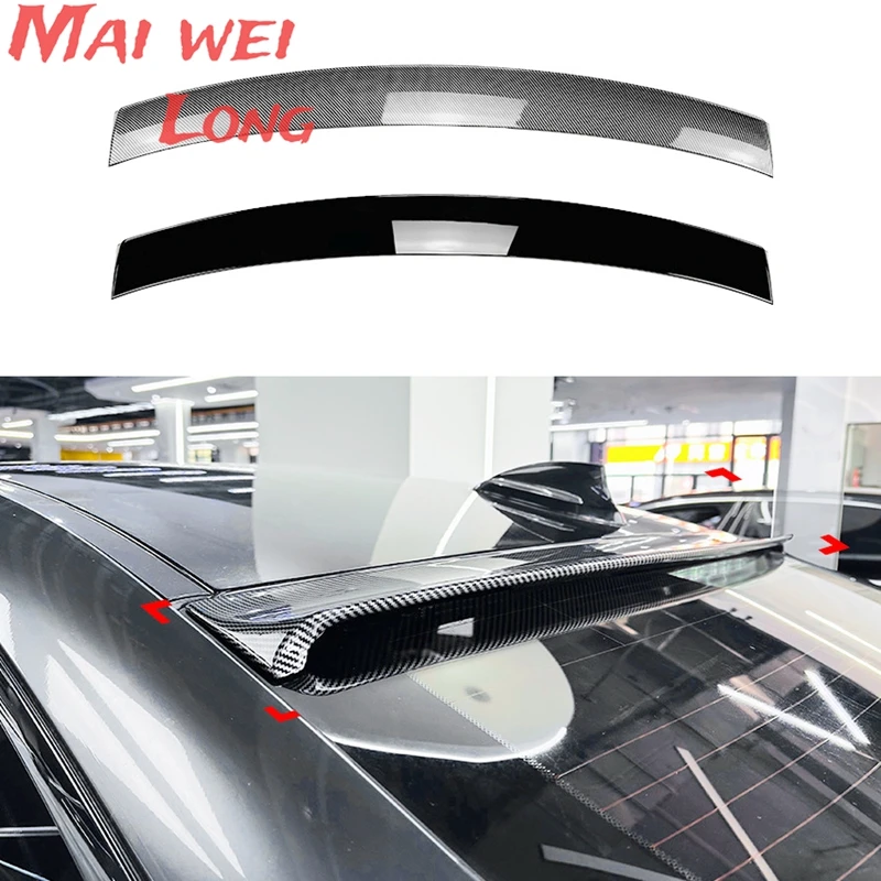 For BMW 4 Series F32  2014-2020 Carbon Fiber Rear Bumper Lip Trunk roof Spoiler MP Style Wing Tail Kit Gloss Black