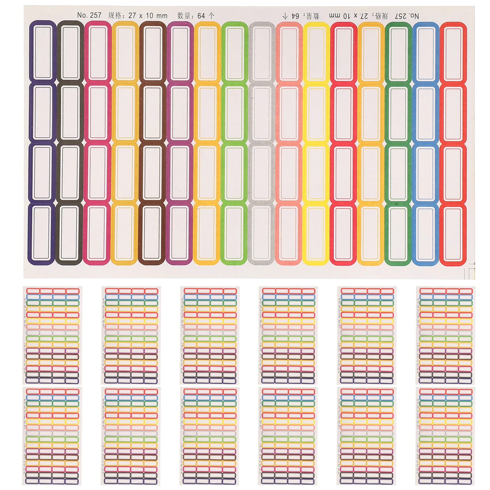

20 Sheet Name Tag Stickers Colorful Border Waterproof Adhesive Labels For Bottles Pencils Clothes School Classroom