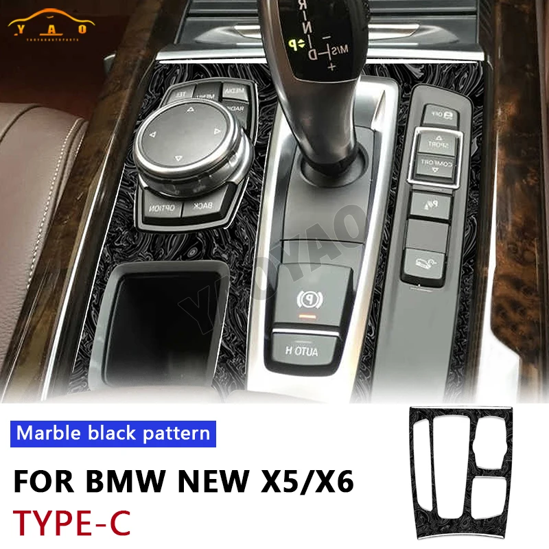 

Car Interior Accessories For BMW X5 X6 F15 F16 2014 2015 2016 2017 Carbon Fiber Center Gear Control Panel Stickers