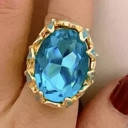 YULAILI 18K Gold Plated Luxury Party Wedding Ring Fashion Accessories Women Rings Gift for friend Mom Sisters Wife Free Shipping