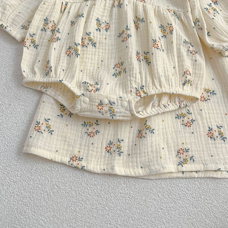 Primavera neonate manica lunga sorelle dolci stampa floreale vestito autunno pagliaccetti infantili bambini neonate vestiti da principessa