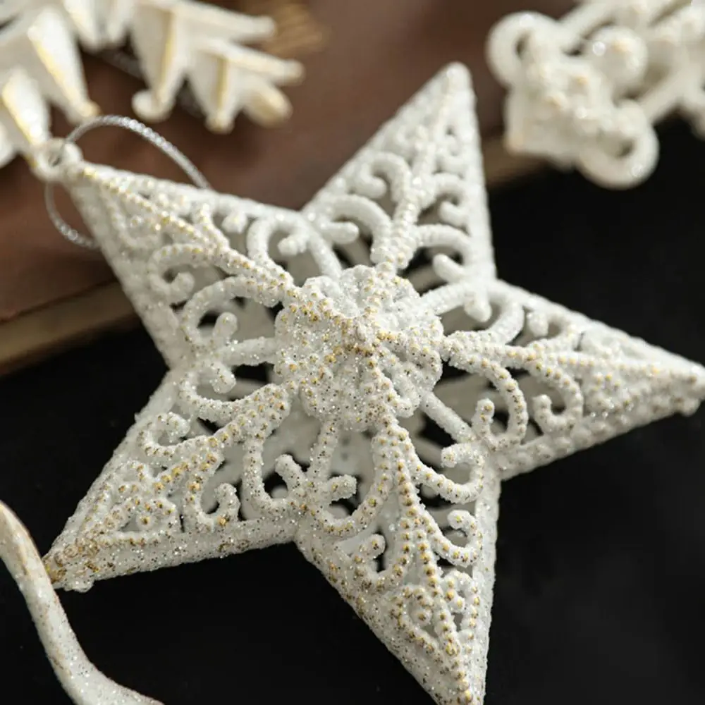 New Plastic Christmas Pendants Snowflake DIY Christmas Tree Ornaments Sequin Wall Pendant Velvet Hanging Christmas
