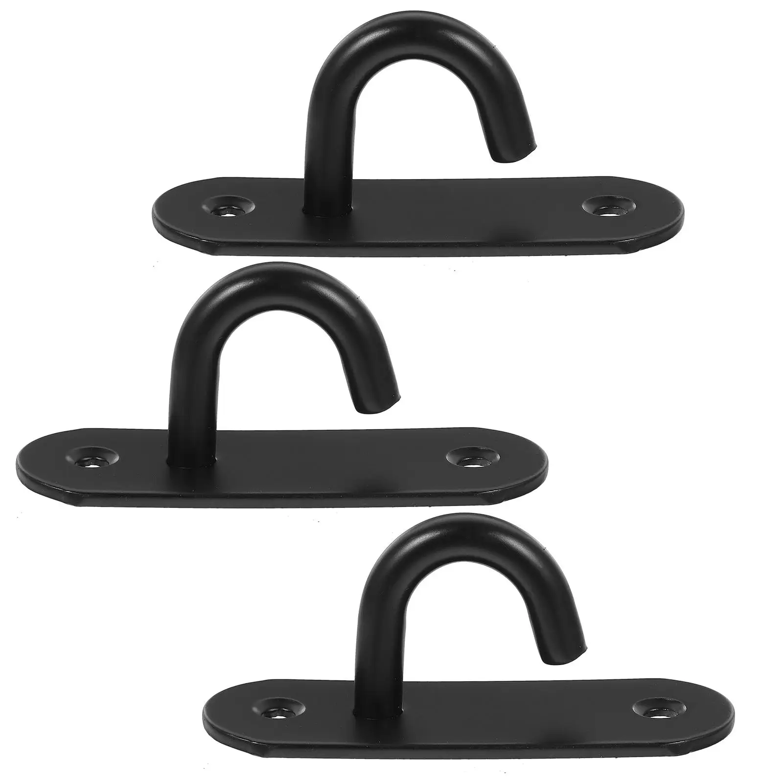 

3 Pcs Wall Anchor for Resistance Bands 304 Stainless Steel Heavy Duty Hooks Black Large Opening Gym Hook Suitable for Yoga Swing