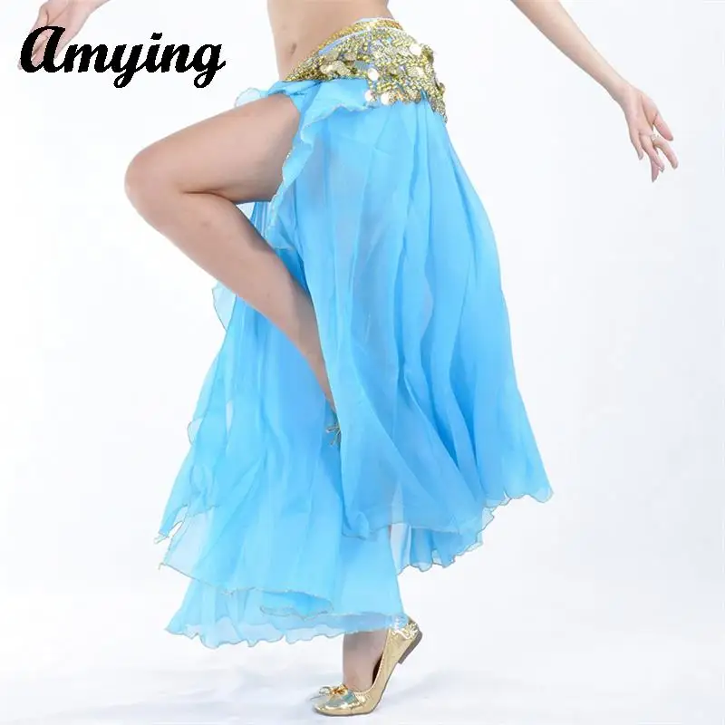 

Women Sexy Belly Dance Split Skirt Stage Performance Costume Dance Training Suit Indian Dance Practice Clothing Elegant Dress