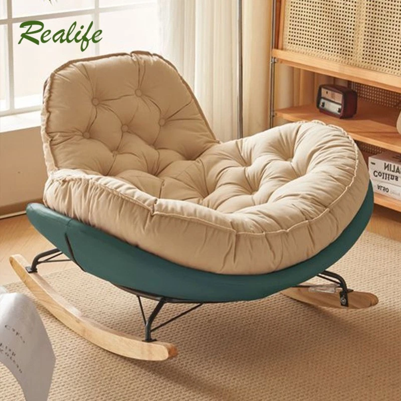 Realife Snail Rocking Chair Balcony Leisure Chair Living Room Light Luxury Lounge Chair Eggshell Chair Lazy Sofa Chair 2024 New