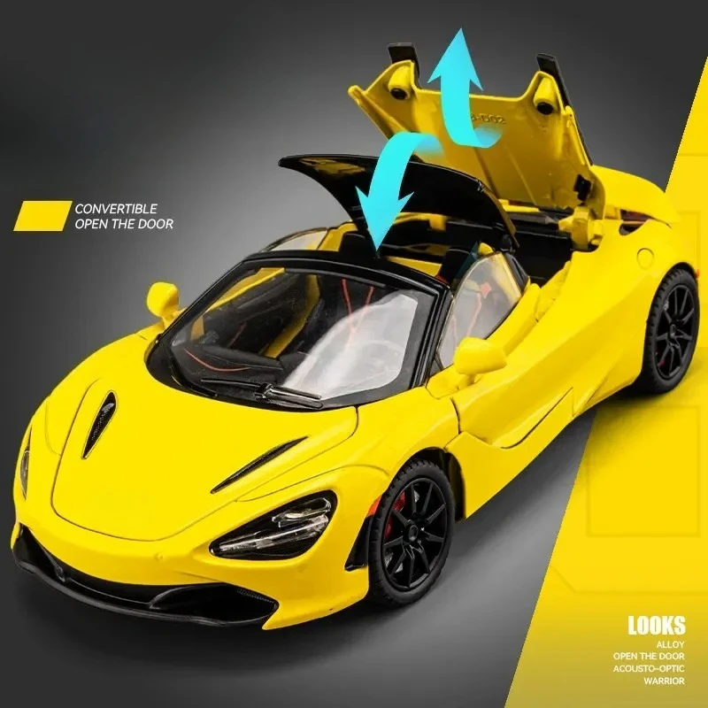 1:24 supercar liga carro diecasts veículos de brinquedo modelo de carro som e luz puxar para trás carro brinquedos presentes