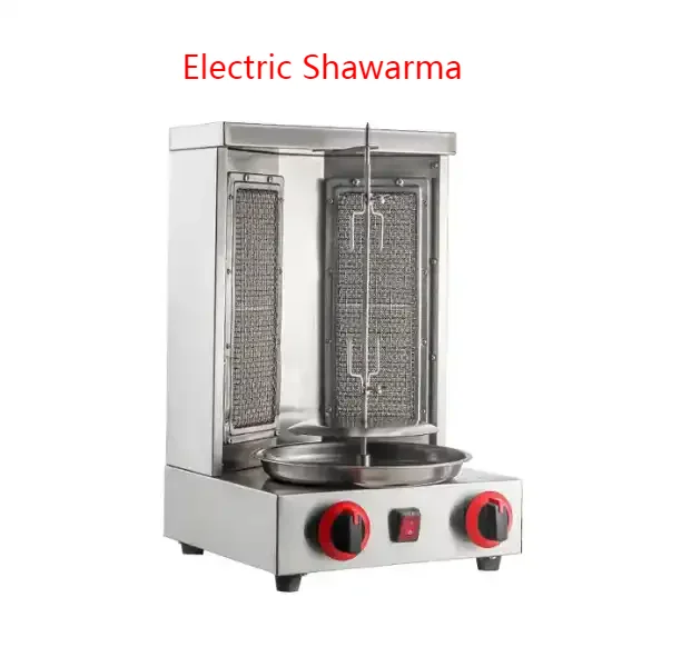 Factory Automatic Rotating Gas Kebab Machine Chicken Shawarma Roaster With Two Burners Turkey Kebab Grill