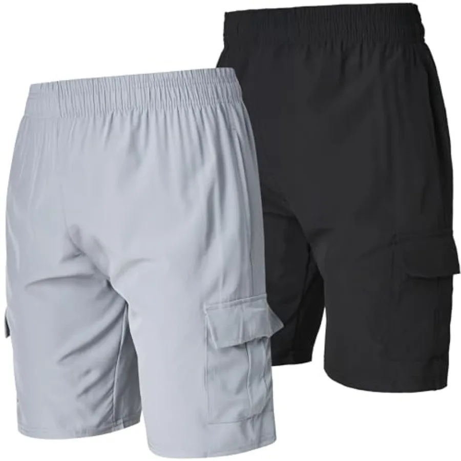 

Мужские нейлоновые шорты Ultra Performance, 2 шт., для гольфа и походов, эластичные, с карманами, быстросохнущие.