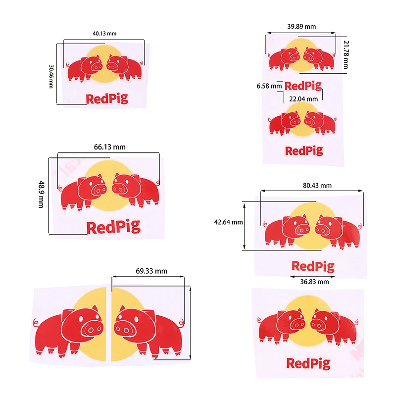 ملصقات مضحكة على شكل أنبوب رأس الدراجة، شارات زخرفية على شكل خنزير أحمر لخوذة مقود الدراجة، شارات أنبوبية علوية، ملصق فريق الدراجات #6