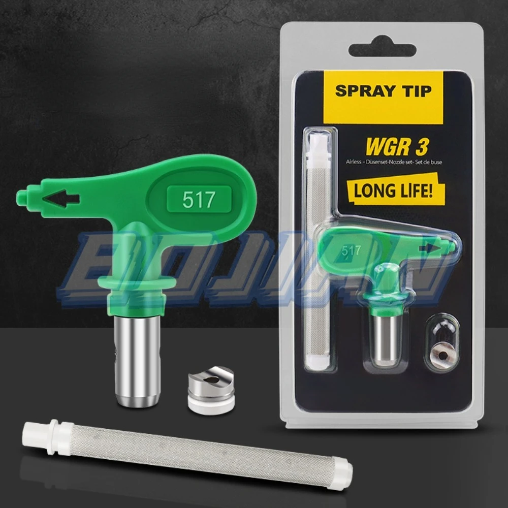 Green 1Set Airless Spray Gun Tip + Airless Spray Filter Tip Nozzle 517 Paint Sprayer Power Tool