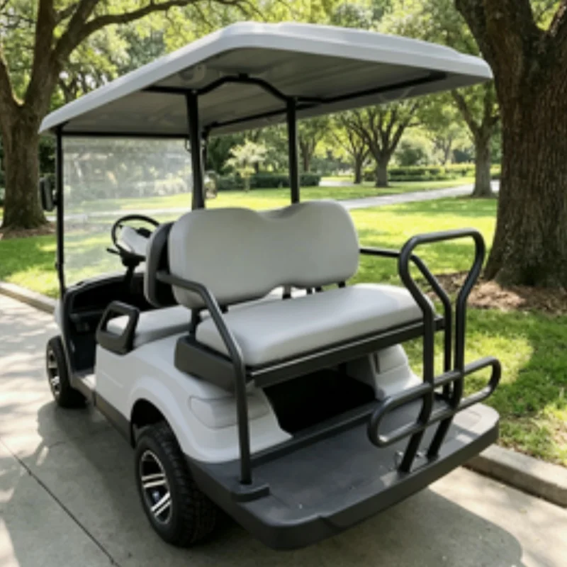 Reliable 4 Passenger Electric Golf Cart Suitable For Various Terrains With 12-Inch Off-Road Tires Free Custom Body Color
