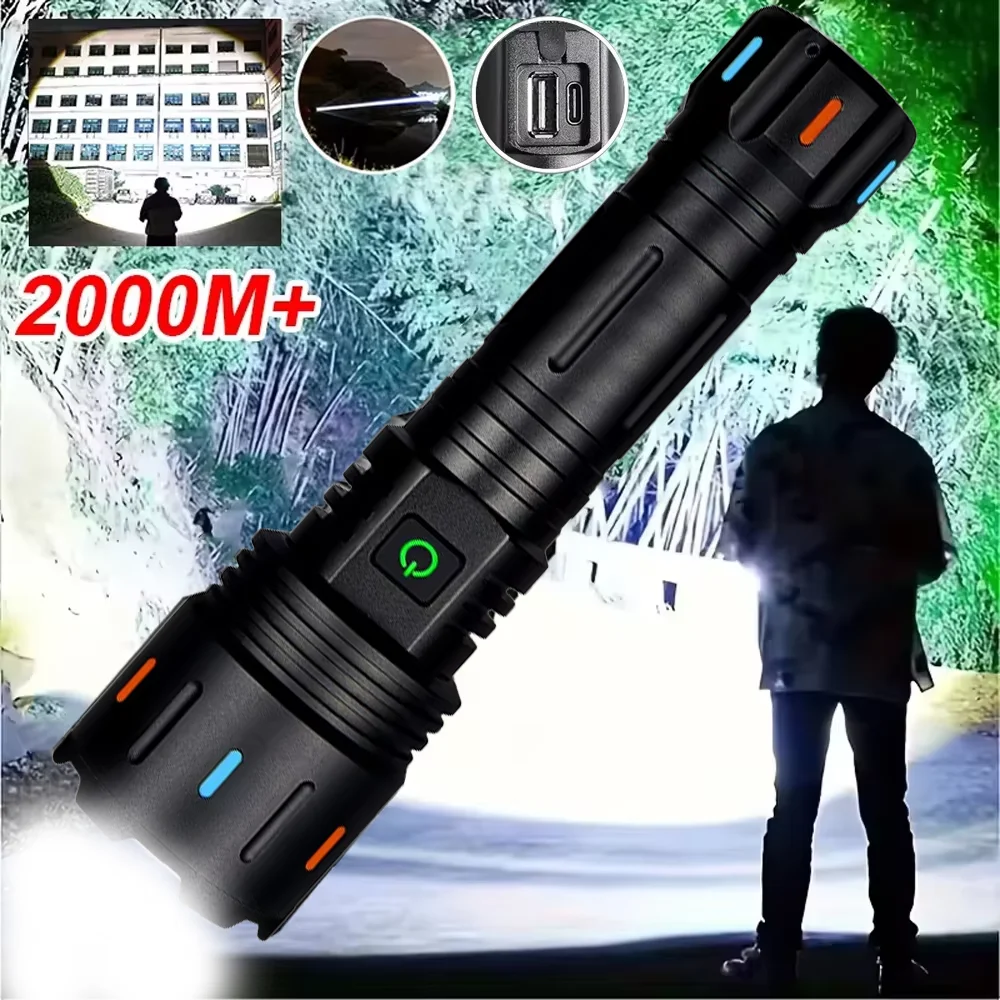 

Суперяркий белый лазерный фонарь LEP, тактический фонарь с USB-зарядкой, аварийный фонарь для кемпинга и активного отдыха