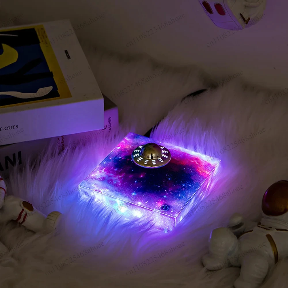 RGB Touch Magnetic Levitating UFO Lamp Rotating Luminous Floating Light Galaxy Base Bedroom Decoration Ornament
