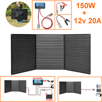 30W 50W 60W 80w 100W 150w 200W Foldable Solar Panel Portable Photovoltaic Solarpanel for Hiking Power 12v battery Charger