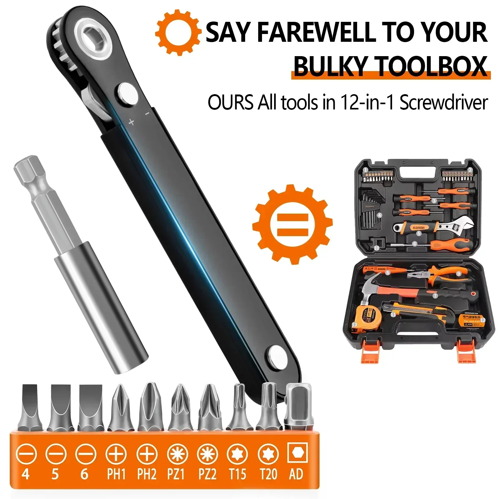 Right Angle Screwdriver Set Mini Ratcheting 90 Degree Offset Screwdriver Pocket Low Profile Ratchet Wrench Bit Socket Set