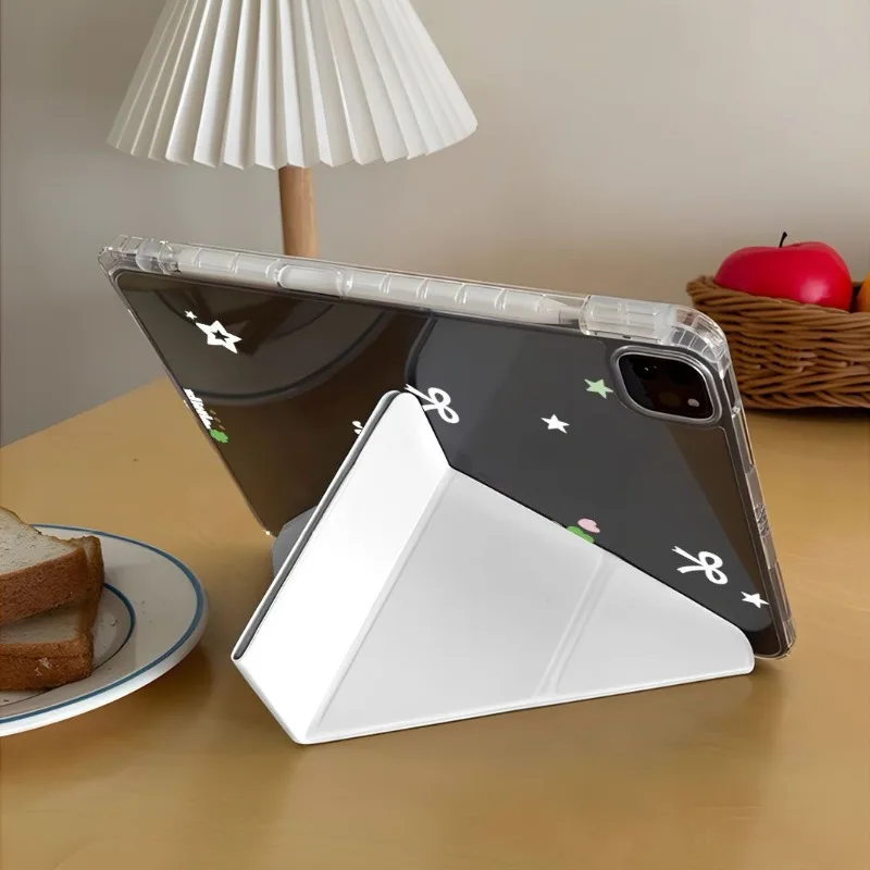 Striped Clover 3+Y Folded Case for Xiaomi Pad 5/5Pro 6/6Pro 11 Inch Xiaomi Pad 7/7Pro 8/8Pro 11.2 Redmi Pad SE 11 Pro/Pro2 12.1