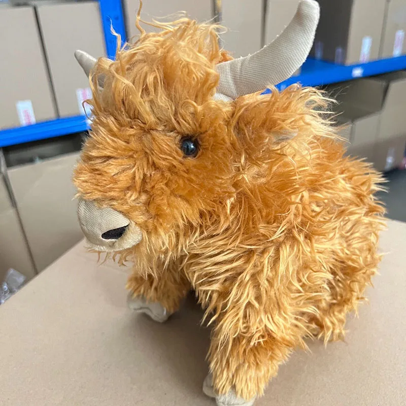 

28 см хайлендская корова, плюшевые игрушки, мягкие игрушки, подарок для детей, дни рождения, Хэллоуин, Рождество, корова, чучело животных