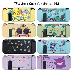 Funda suave de Anime Pokémon, Pikachu, Gengar, Squirtle, Nintendo Switch, NS, controlador de consola de juegos, accesorios de juego, funda dividida