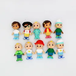 6pcs Watermelon School Bus Baby Action Figure Cartoon Anime Colletion Model Cute Family Role Play Dolls Kids Toys Birthday Gift