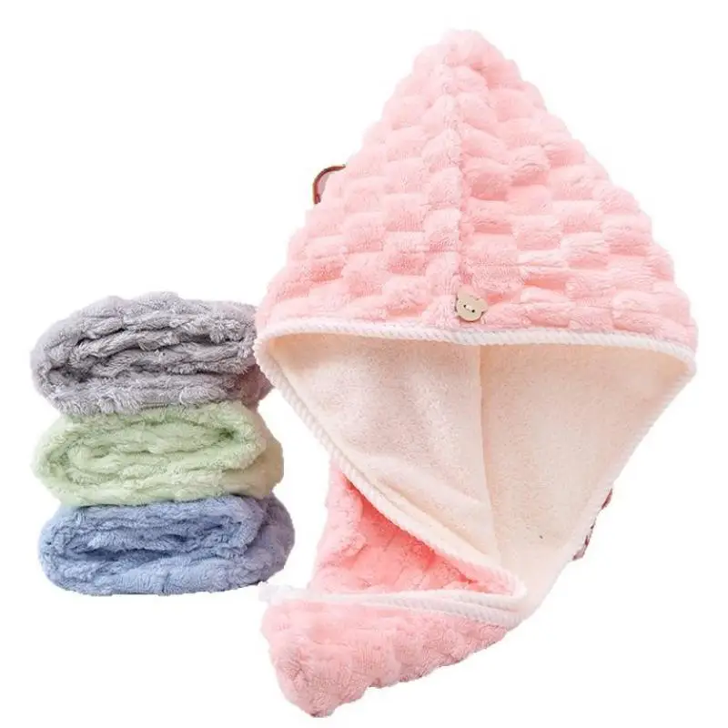 Ultrafeines Fasertuch, umwickelte und verdickte Damen-Haartrockenmütze, dickes und hochabsorbierendes Kopftuch zum Haaretrocknen. – Detail 9