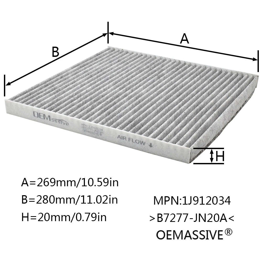 Car Pollen Cabin Air Conditioning Filter Includes Activated Carbon B7277-JN20A 27277-JA00A For Nissan Altima Murano Teana Quest