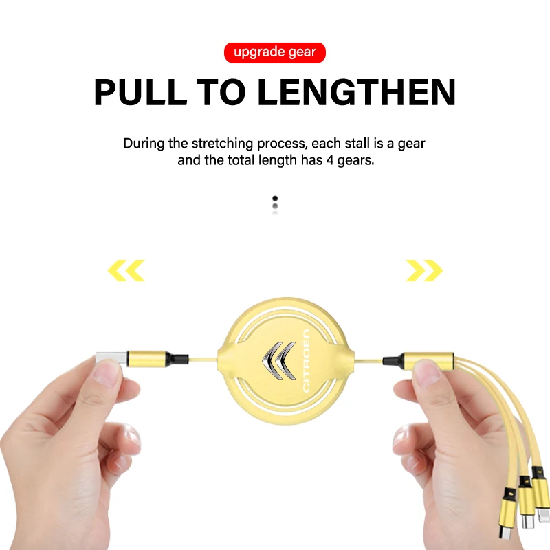 شاحن الهاتف المحمول تلسكوبي ثلاثة في واحد مثبت على السيارة لسيتروين C2 C3 C4 C5 C6 C1 DS3 DS4 DS5 DS7 Xsara Berlingo Picasso